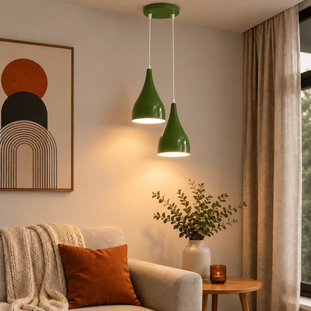 Pendente Colorido Decorativo com Lâmpada | Luminária Pendente para Quarto, Sala, Cozinha e Área Gourmet