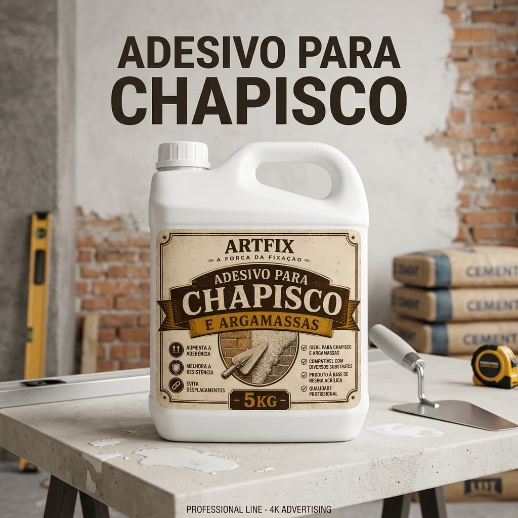 Adesivo Aditivo 5L para Argamassa e Chapisco - Uso em Paredes, Tetos e Alvenaria