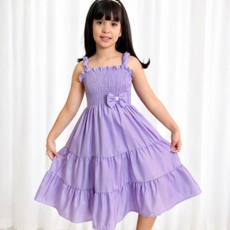 Vestido Infantil Menina Três Marias, Midi, Laço, Alça, Festa, Igreja, Casual, Aniversáio