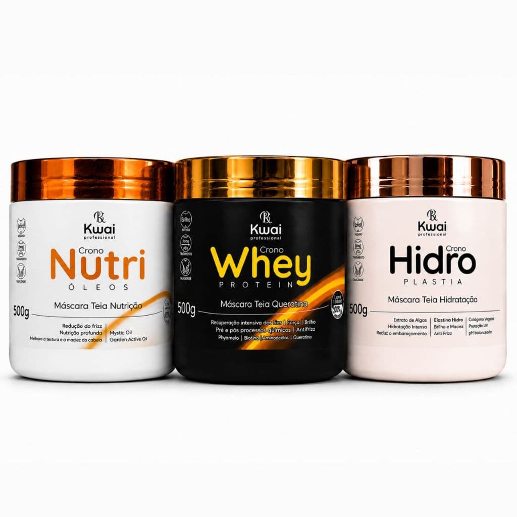 KIT Máscaras Efeito Teia Ouro Bronze Mega Reconstrução 500g