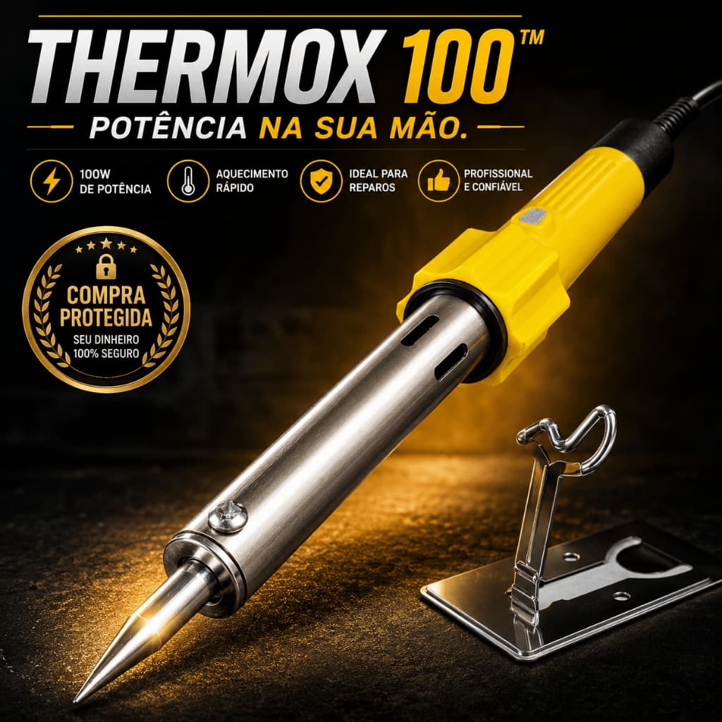 Ferro Solda Profissional Thermox100 - 220V 100W Alta Potencia Eletronica Reparo Fios Cabos Placas