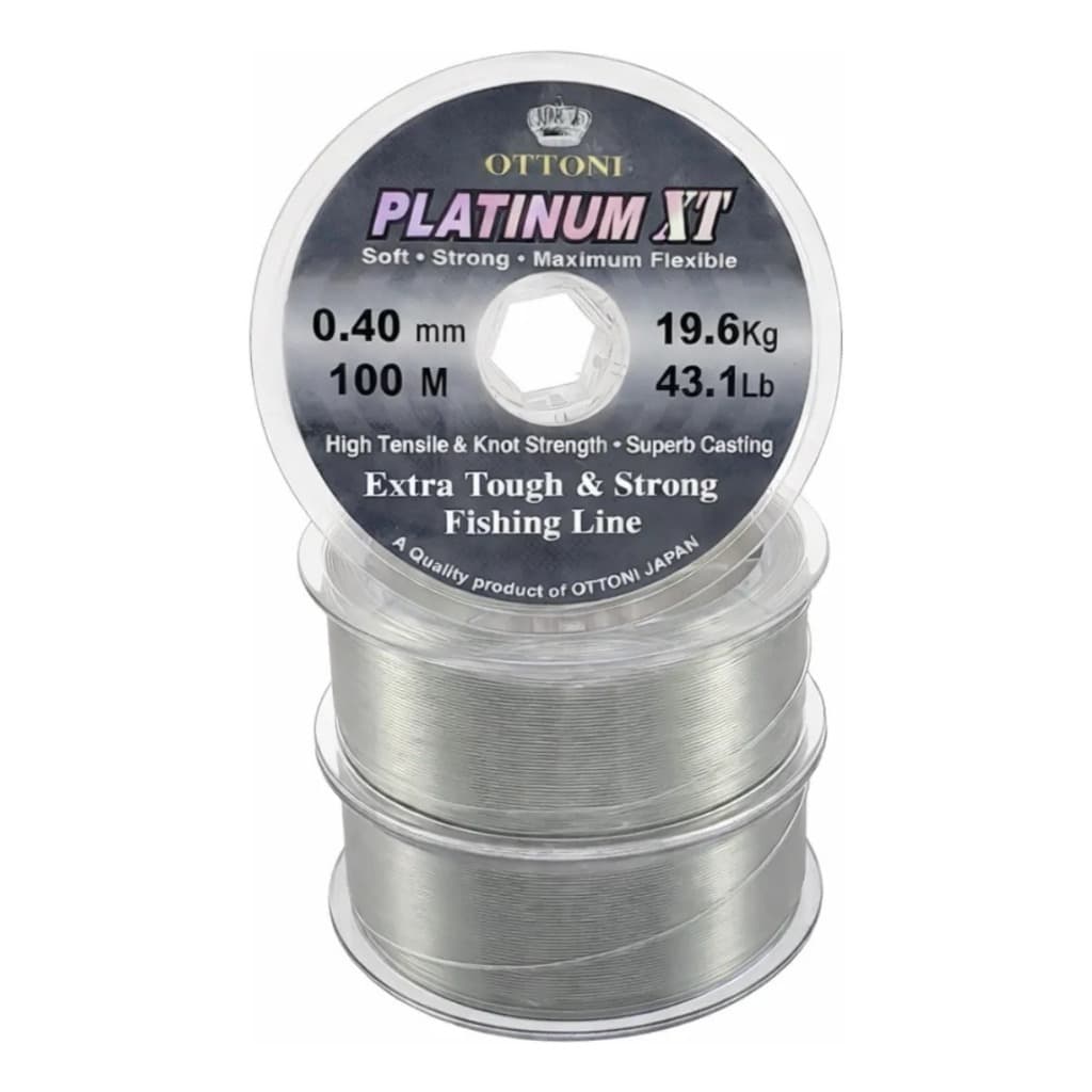Linha de Pesca Monofilamento Ottoni Platinum XT 0.40mm 100m 19.6kg / 43.1lb