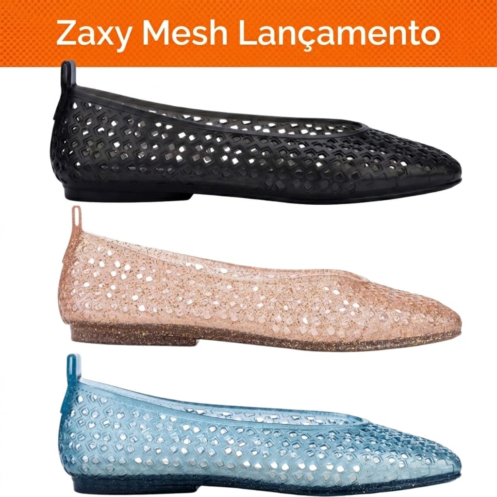 Sapatilha Feminina Zaxy Jelly Mesh 83999 Original com NF Fisherman Feminina Aranha Brilho Tendencia
