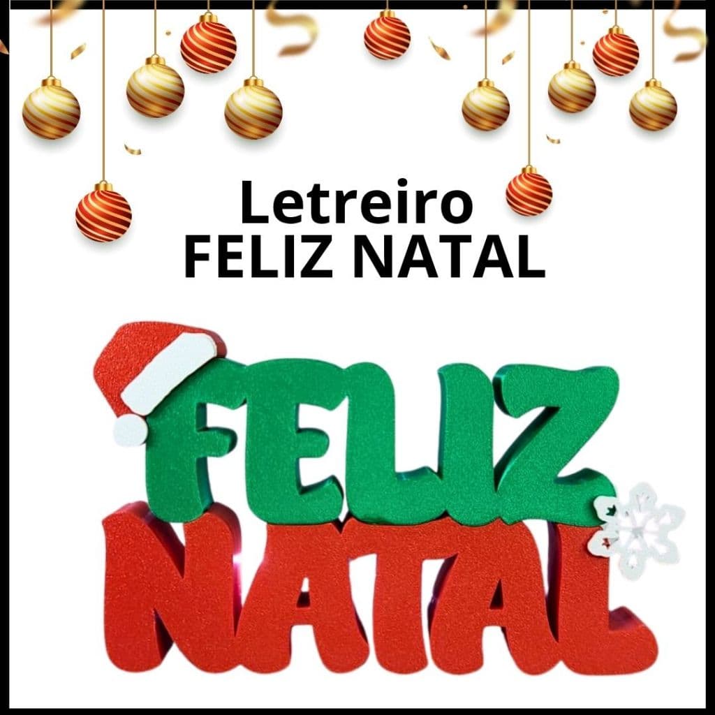 Letreiro Feliz Natal, Enfeite Natalino, Enfeite de Natal 2026