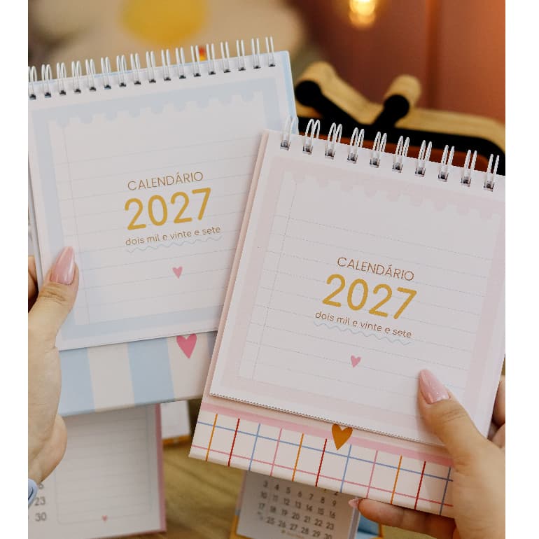 Calendário fofo datado julho a dezembro de 2026 + 2027