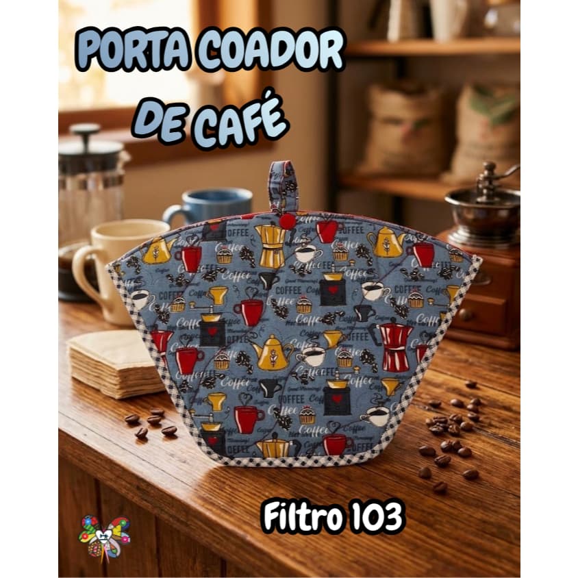 Porta Filtro de Café Artesanal em tecido Organizador de café 103