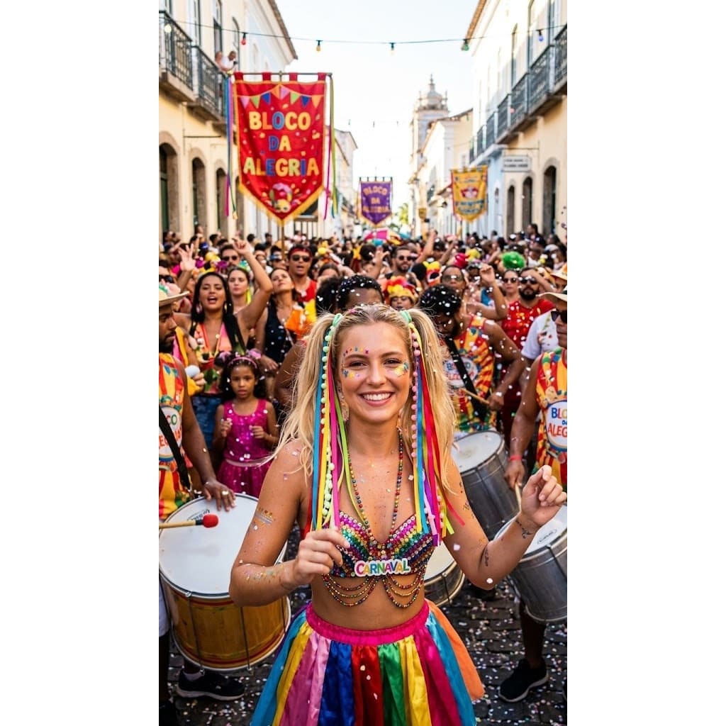 Xuxinha Enfeitada Colorida Para Festa Carnaval Folia 2027 Adereços para carnaval 2027