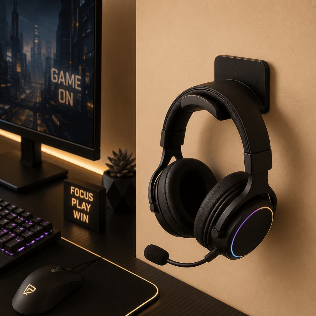 Suporte de Parede para Headset Gamer Fone de Ouvido Organizador Autoadesivo Universal