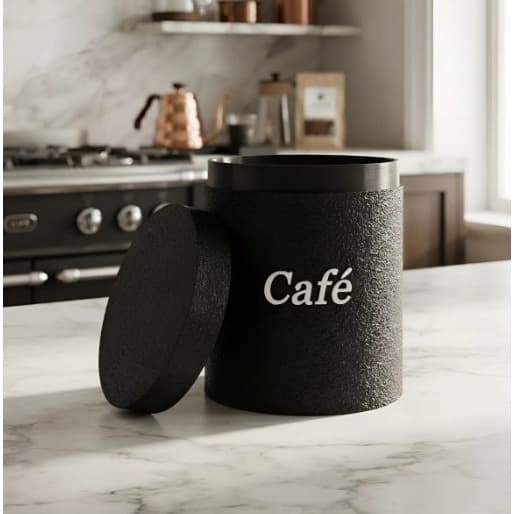 Pote Para Café Em Pó Texturizado Preto 1 Kg Tampa Fácil Anny Shop