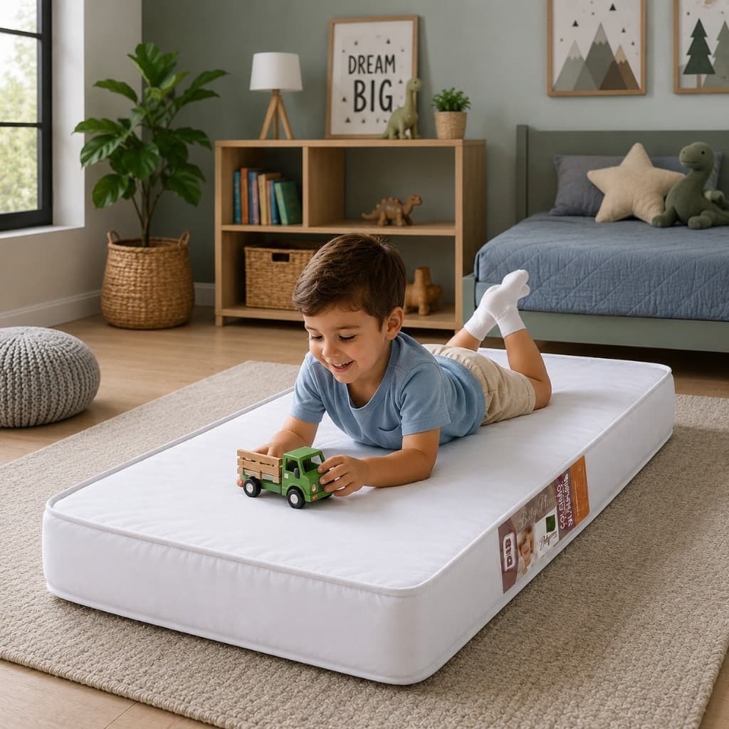 Colchão Baby 100x70x10 Conforto Total Com Lado Impermeável Branco Premium