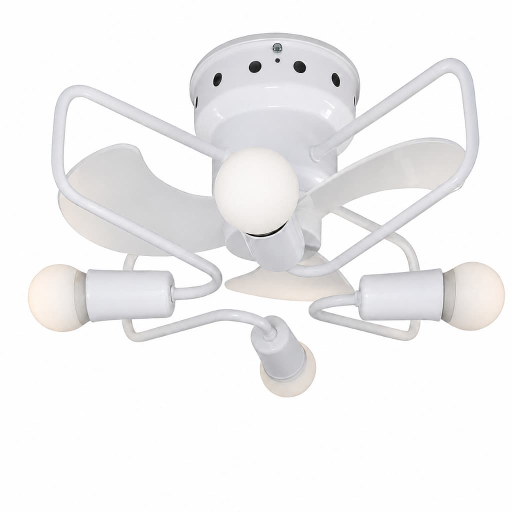 Ventilador de Teto Potente Branco com Motor WEG  Bivolt com Chave Rotativa Vent Soluções
