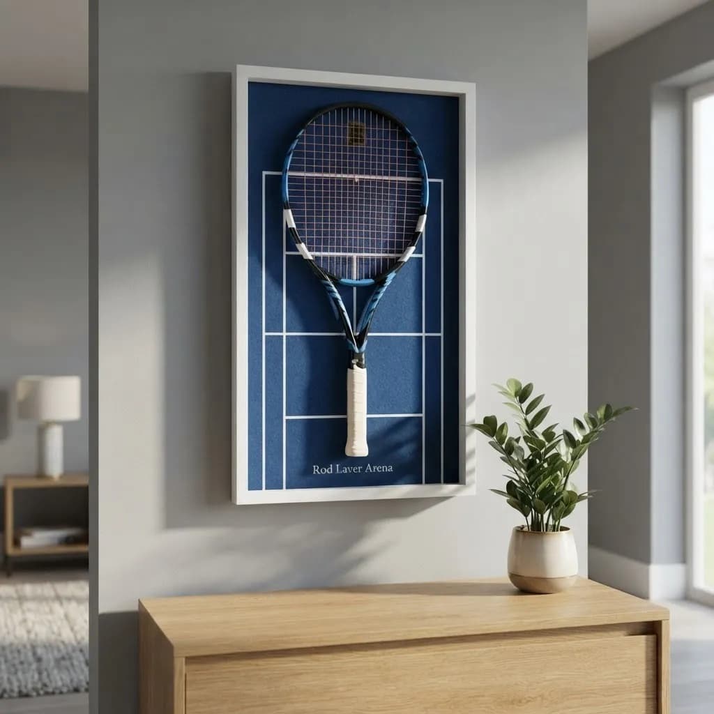 Quadro Decorativo Porta Raquete de Tênis Rod Laver Arena