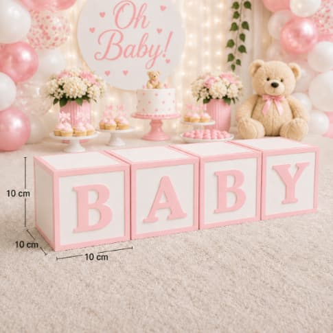 Cubos decoração BABY 20x20x20cm, pintados montados, chá de bebê e decoração.