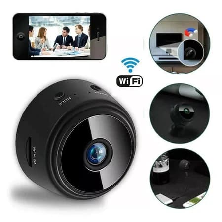 Câmera A9 Mini HD com sensor de presença Wi‑Fi, bivolt e suporte de fixação