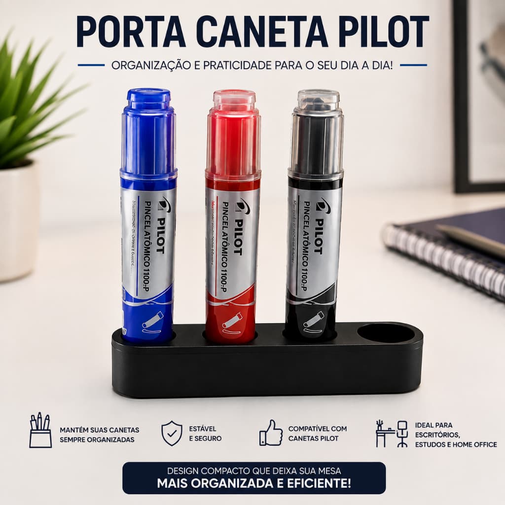 Porta Caneta Para Pilot Pincel Atômico Organizador 4 Lugares