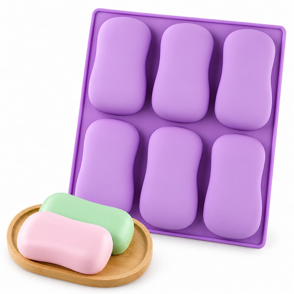Forma Molde De Silicone Para Fazer Sabonete 80g Formato Oval