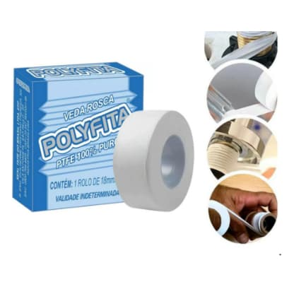 Fita Veda Rosca Polyfita 50 Metros 18mm PTFE Alta Qualidade