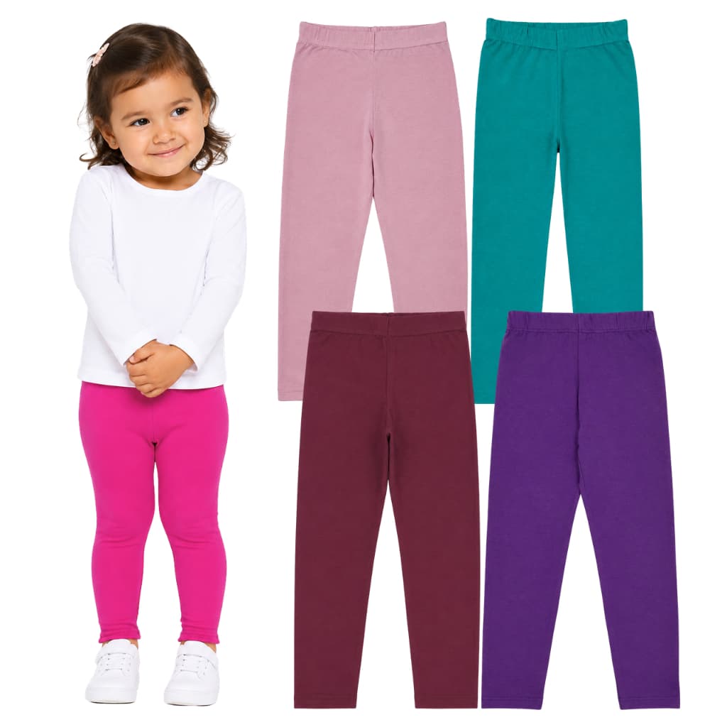 Kit 5 Calça Legging Infantil Juvenil Menina Lisas Sortidas Meia Estação Escolar