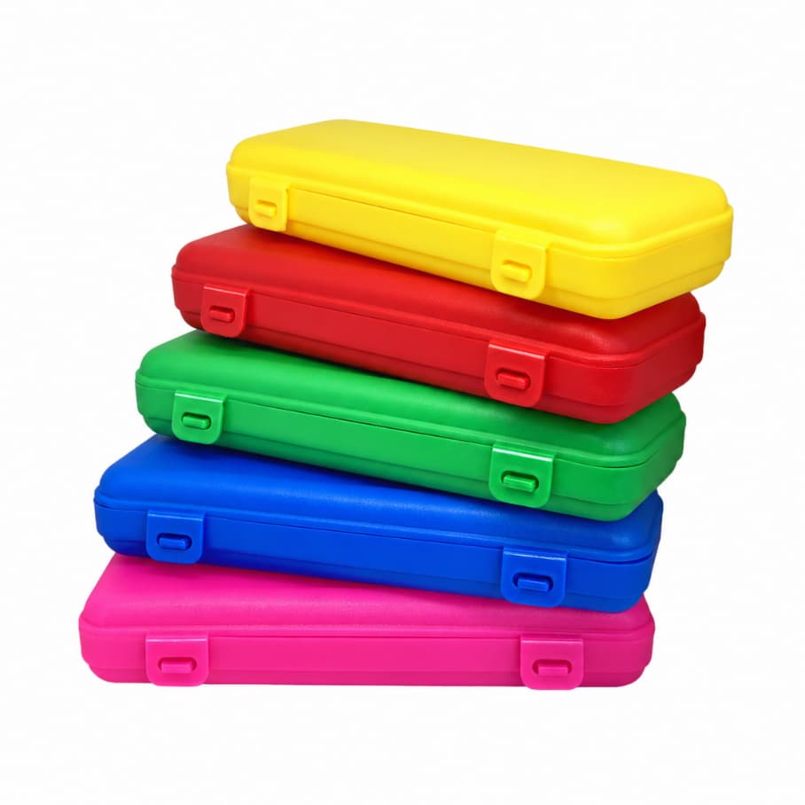 Kit 10 Estojos Escolar Plásticos Lembrancinha Cores Diveras
