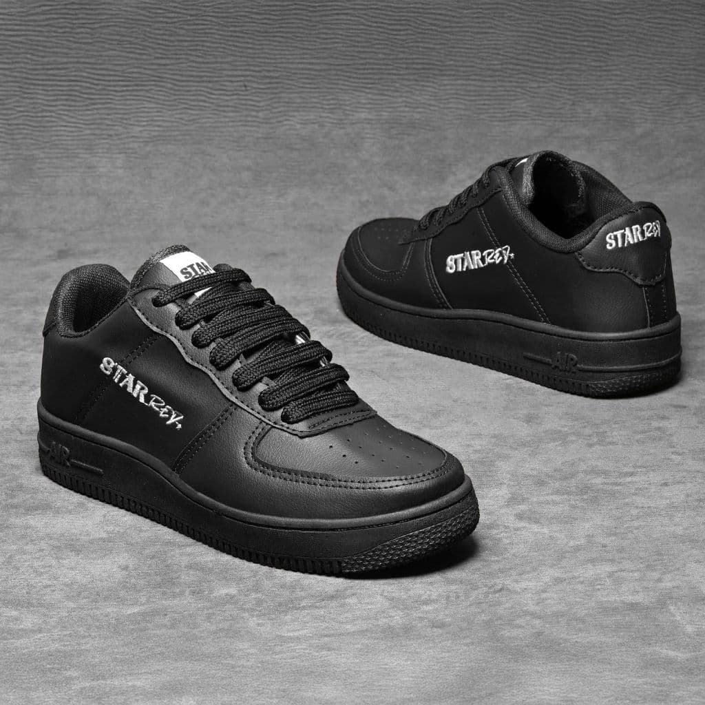 Tênis Feminino Todo Preto Casual Masculino Tradicional Confortável