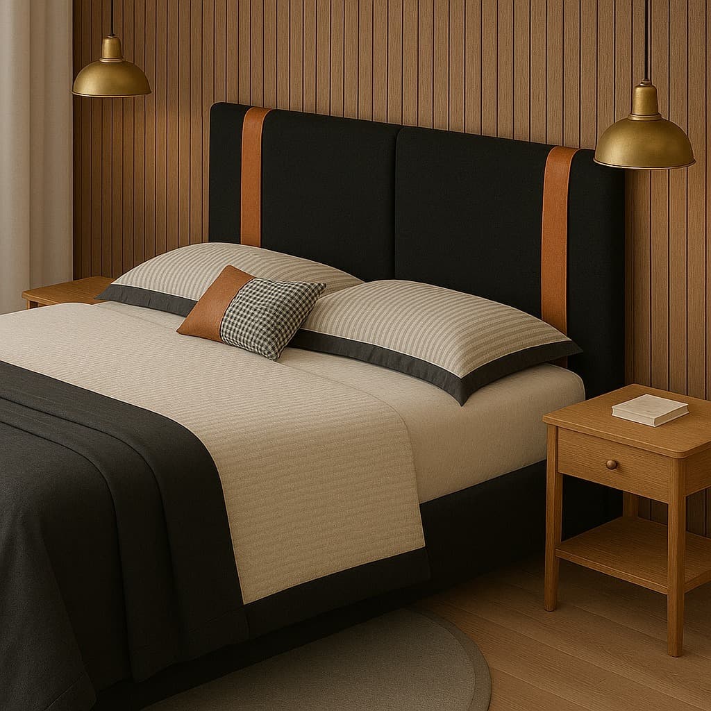 Cabeceira Cama de Casal Queen Moderna Minimalista Com Fixação na Parede
