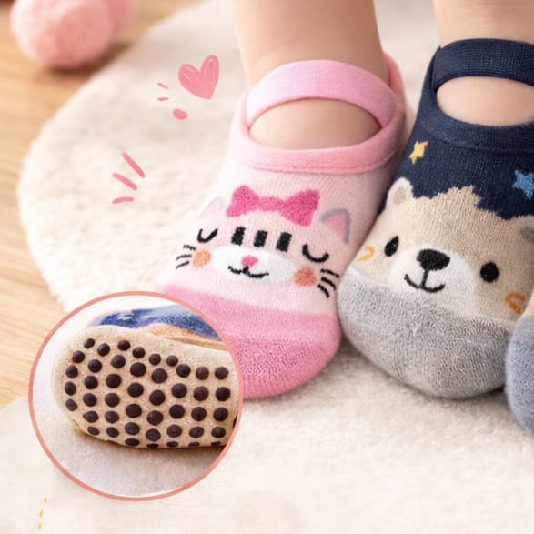 Kit 1, 2 ou 3 Pares Meia Sapatilha Antiderrapante Infantil para Menino ou Menina 1 até 8 anos