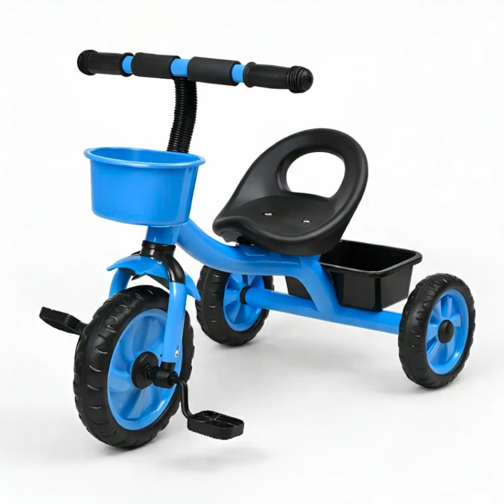 Triciclo Infantil Velotrol Motoca Passeio Azul Com 2 Cestinhas Até 25kg 2 A 5 Anos Rodas EVA Silenciosas Izane Kids