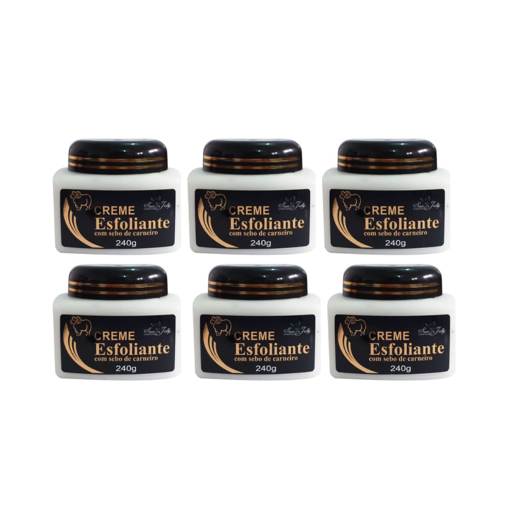 Creme Esfoliante com Sebo de Carneiro Pés Mãos 240g kit com 6 unidades