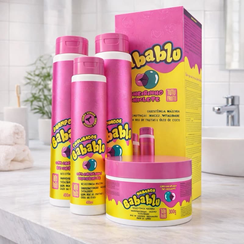Kit Capilar Babanlu Charmelle 4 Itens Shampoo 400ml Condicionador 400ml Finalizador 200ml Máscara 300g
