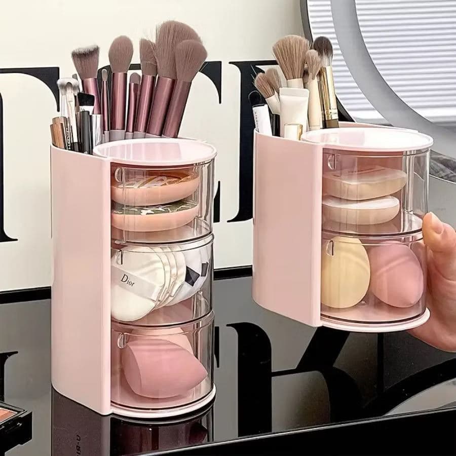 Organizador multifuncional para maquiagens ou porta joias 2 andares   ORG-0296