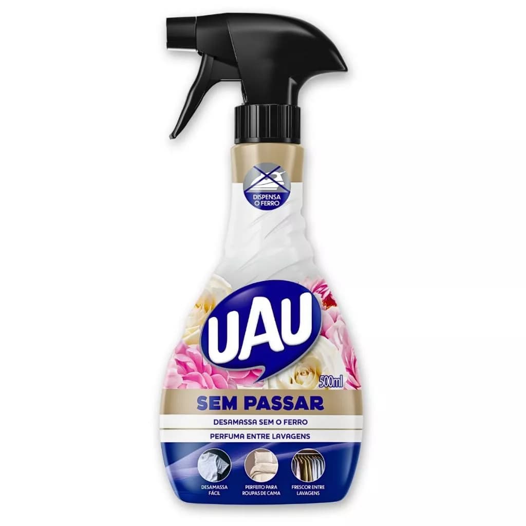 Desamassa e Passa Roupas Uau Ingleza 500ml - Neutraliza Odores e Perfuma
