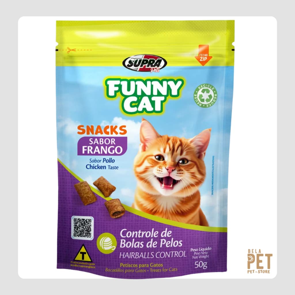 Petisco Funny Cat - Petisco Para Gatos - Sabor Frango