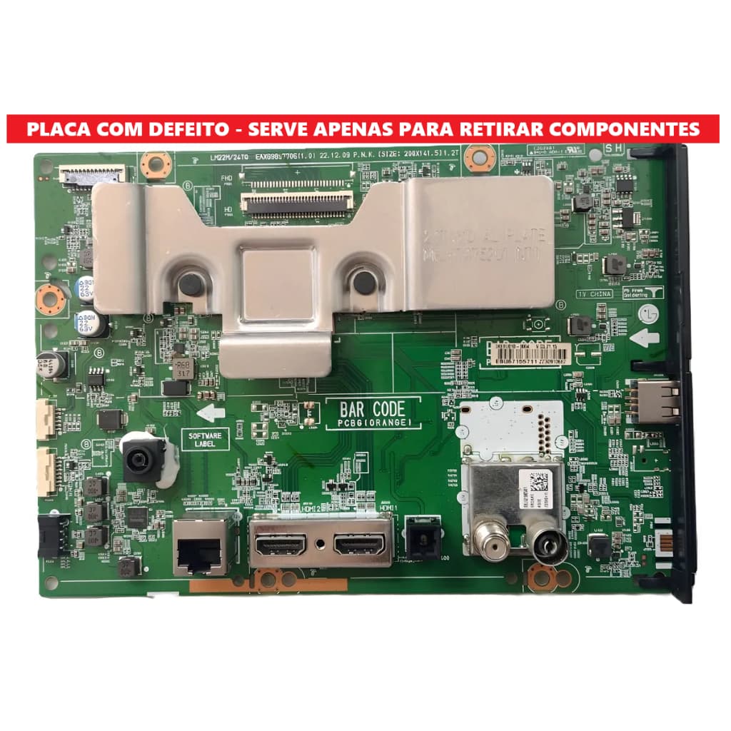 Placa Mãe RETIRAR COMPONENTES Compatível Monitor/TV LG 24TQ520S/USADO / LEIA A DESCRIÇÃO DO ANUNCIO