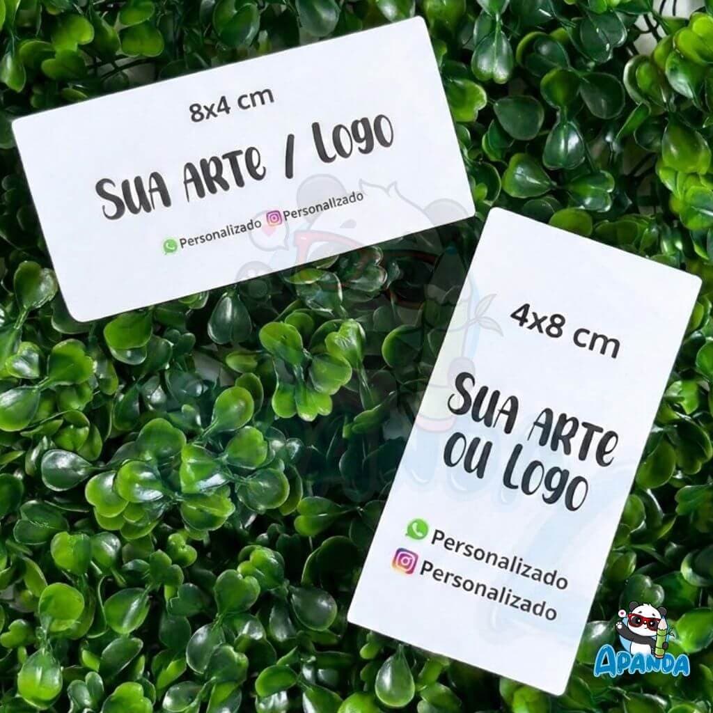 Adesivos Personalizados 4x8 cm ou 8x4 cm Retangulares - Com Sua Arte ou Logo