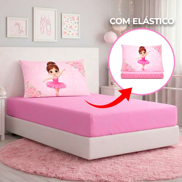 Jogo de Lençol Infantil 400 Fios Solteiro 2 Peças Micropercal Estampado Toque Macio