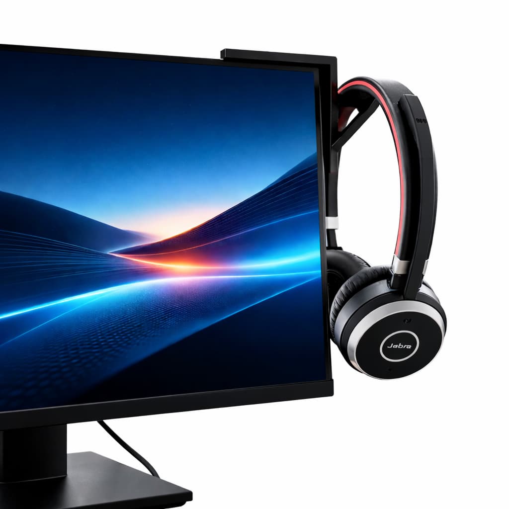 Suporte P/ Fone Headset Headphone Para Monitor E Tv Com Fita
