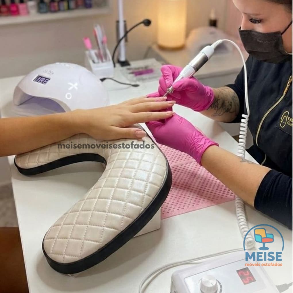 Apoio para manicure estofado confortável alongamento de unhas nails art design unhas de gel