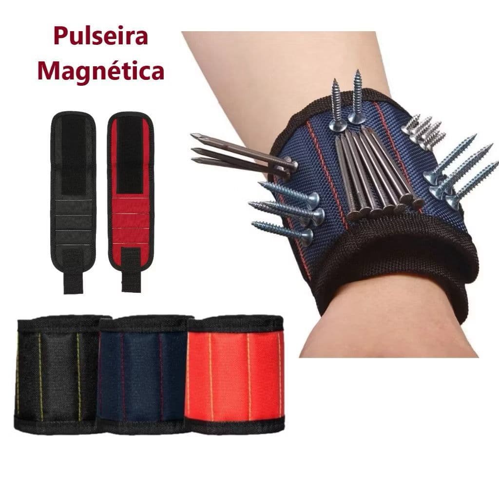 Pulseira Magnética Imã Prego Parafuso Bracelete Ferramentas Agulha Pratica