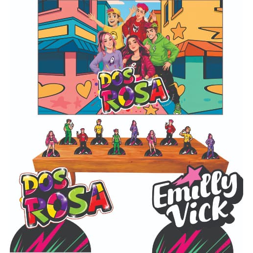 KIT DECORAÇAO Emilly Vick – Dos Rosa 8M 2C 1P 0002
