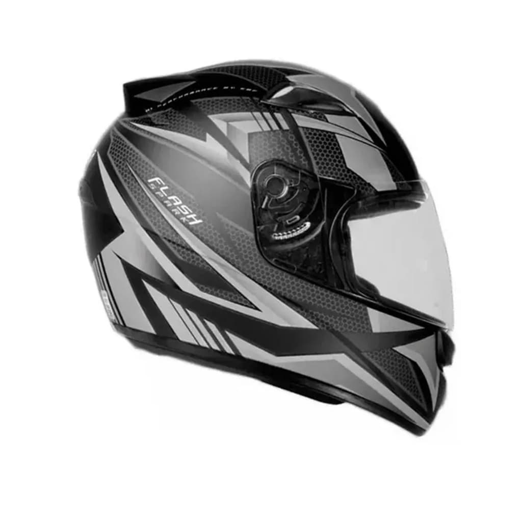 Capacete EBF New Spark Flash Preto Fosco Prata Masculino Feminino Promoção