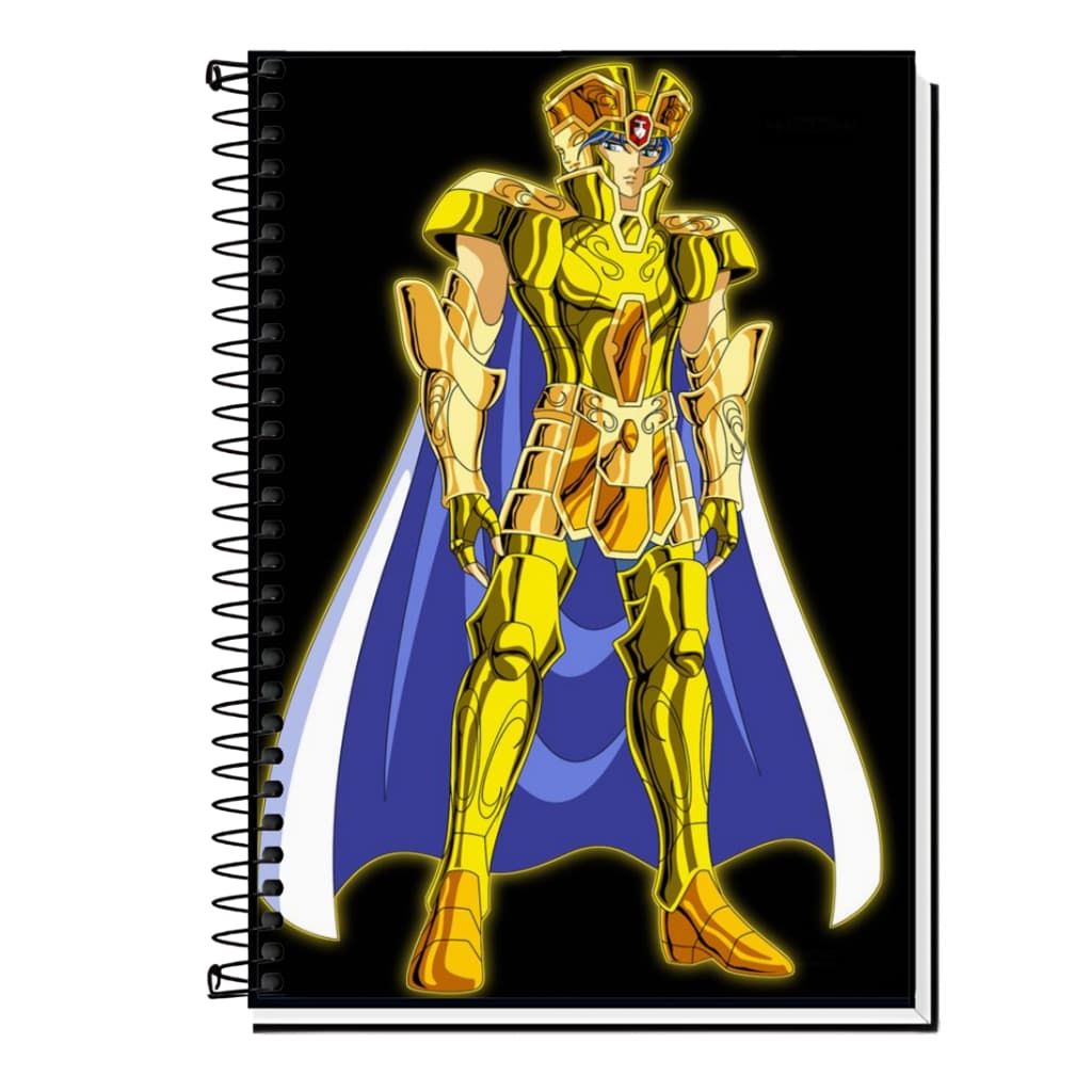 Caderno Universitário CAVALEIRO DOS ZODIACOS Capa Dura 1, 10, 15 e 20 Matérias.