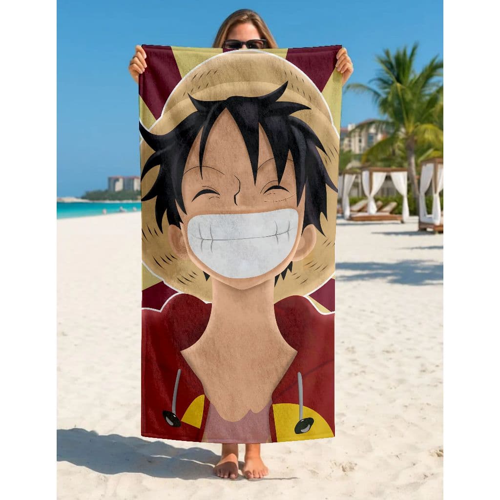 Toalha Grande de Banho Praia 1,40x70cm Luffy