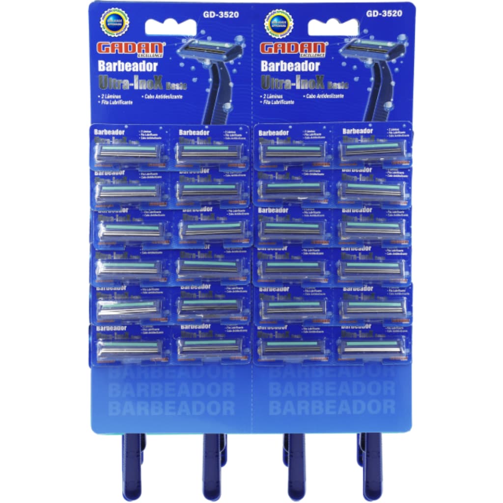 12/14 Barbeador Ultra Inox Basic 2 LÂMINAS Cabo Plástico com Fita Lubrificante