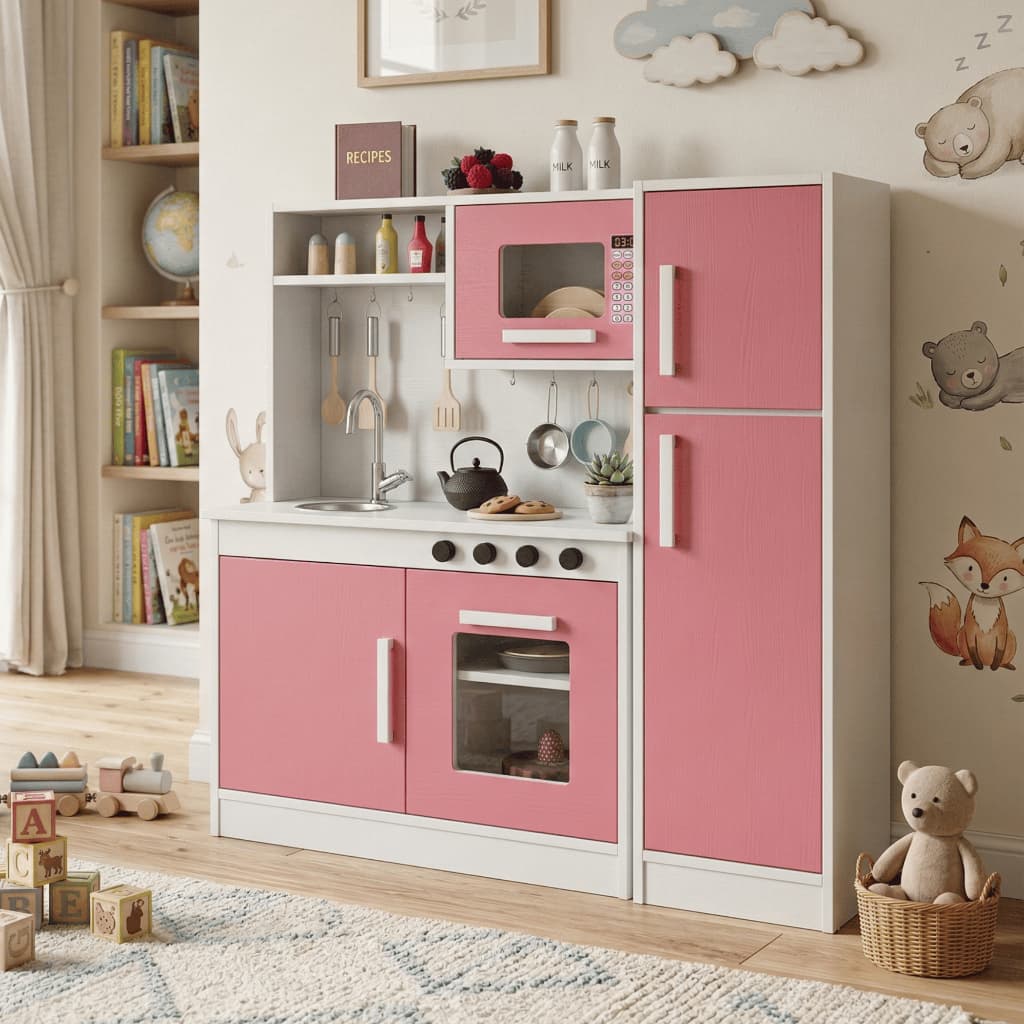 Conjunto Cozinha Completa Infantil Brinquedo Criança Grande Fogão Microonda Torneira