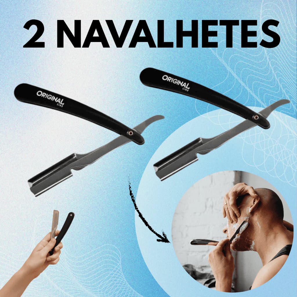 Navalhetes 2 Unidades Dobrável Barbeador Barbeiro Profissional Barbearia Corte Cabelo Barba Cortar