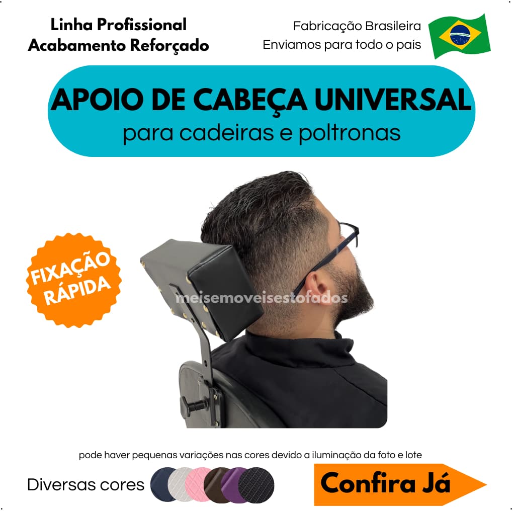 Encosto de Cabeça para Cadeiras de Cabeleireiro Barbeiro Make Designer Escritório Home Office