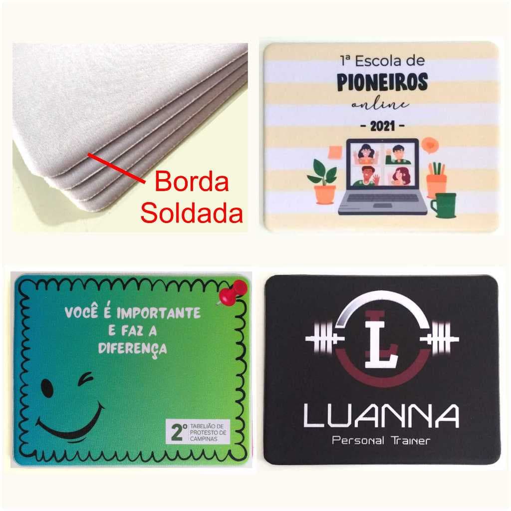 20 Mouse Pads Retangulares 21 x 17 cm com Borda Soldada Personalizados