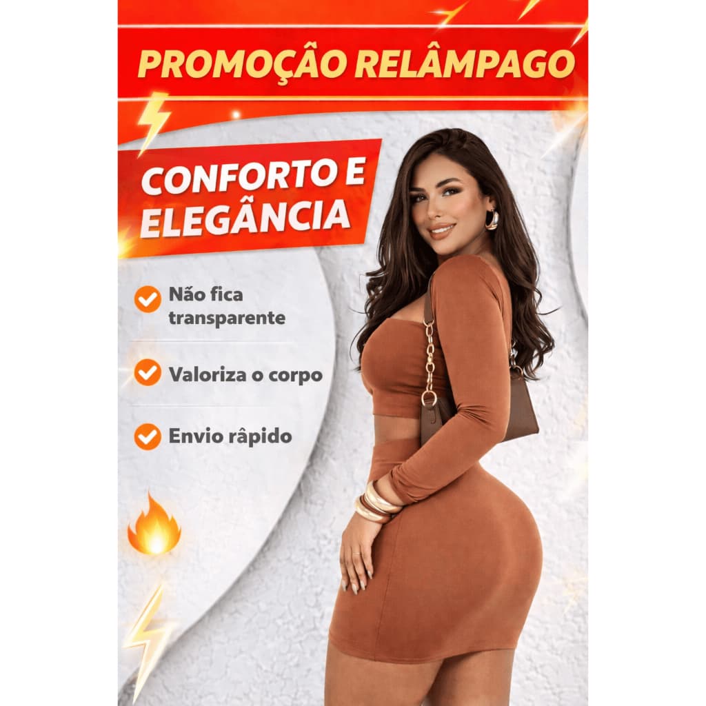 Conjunto Feminino Cropped e Saia Curta Suplex Elegante Moda 2026
