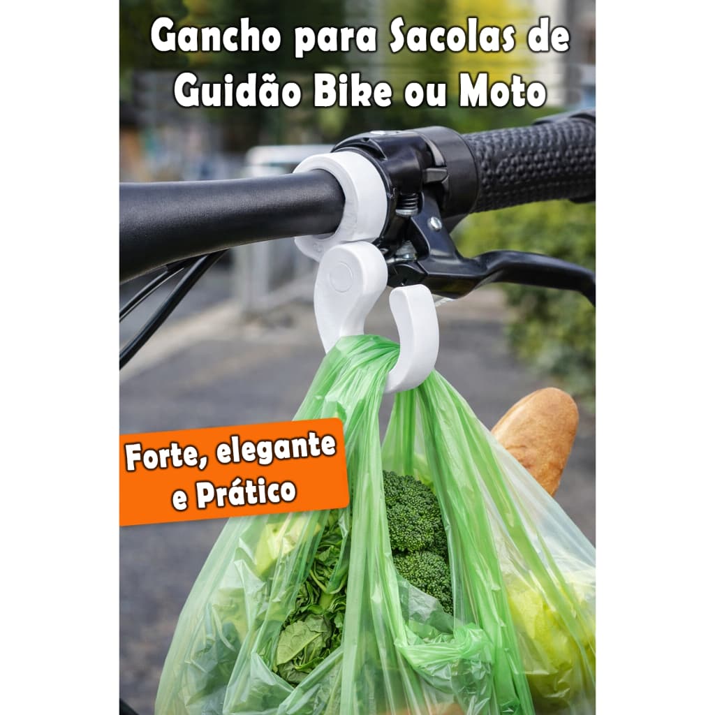 Gancho para guidão de Bicicleta Suporte Resistente Sacola de Mercado, Bolsas, Mochilas