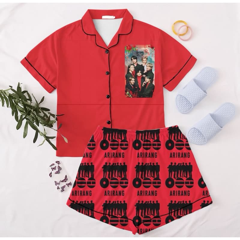 pijama americano manga curta kpop bts plus size roupa de dormir